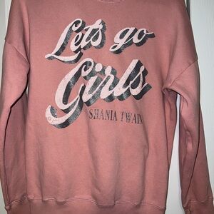 Abercrombie Kids Pink Graphic Sweatshirt “Let’s Go Girls” size 13/14
